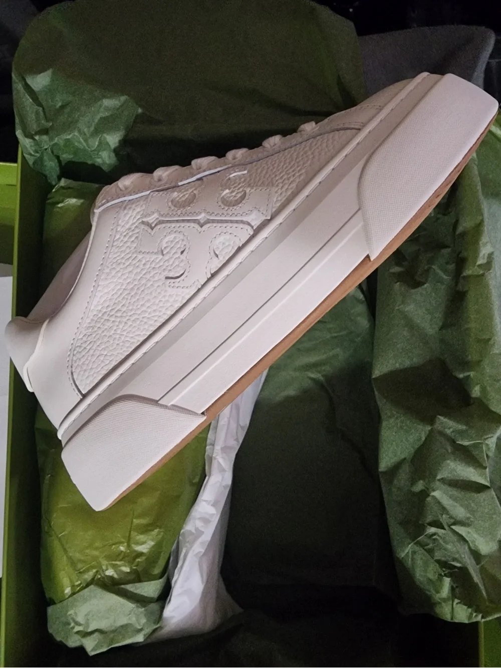 Tory BurchLeather Platform Sneaker - White